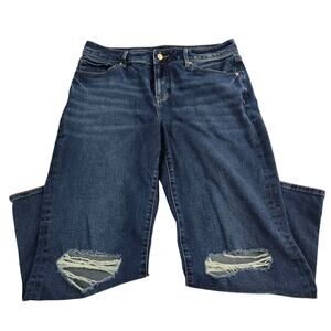 Express 90s ankle‎ boot cut jeans mid rise size 8R blue denim 6942